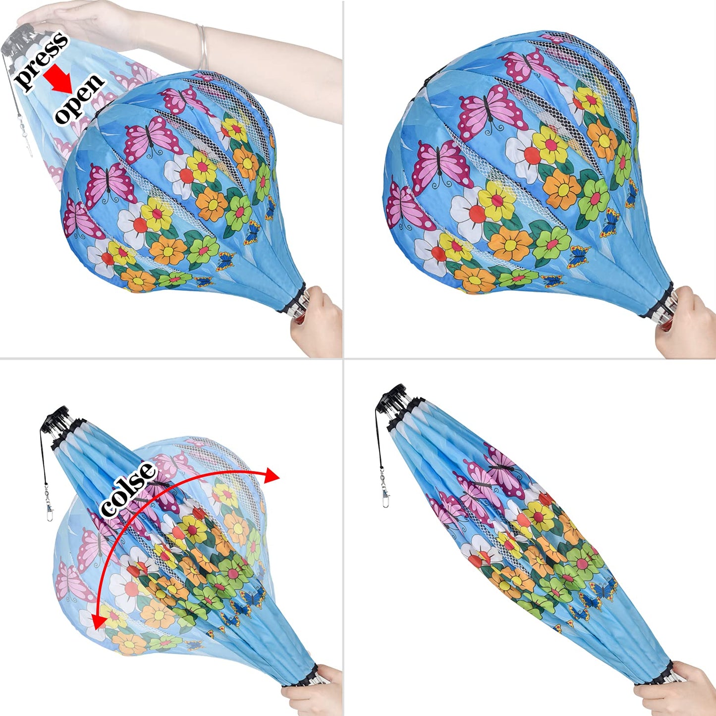 Giant Butterfly Hot Air Balloon Garden Wind Spinners Large Pinwheels Whirligigs Windmill Toys For Kids Yard Decor Lawn Decoratio
