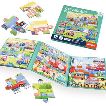 Astaron Magnetic Puzzles For Toddlers, 25-30-42 Pieces Traffic Learning Magnet Puzzles For Road Trip, Educational Travel Toys Car Plane Activities For Kids, Kids Birthday Gifts