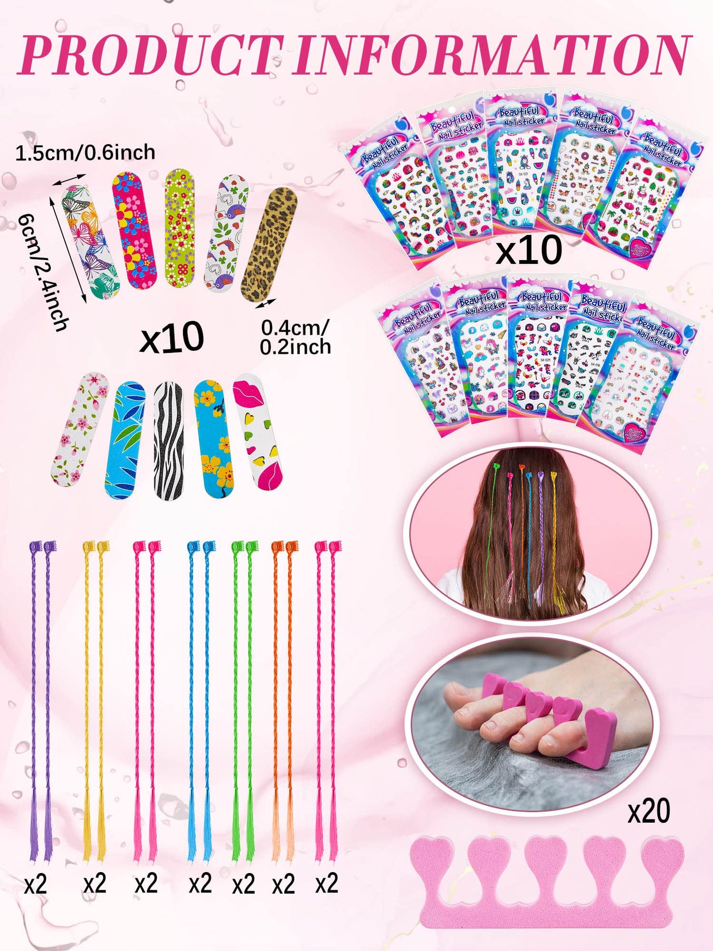 Xuhal 92 Pcs Spa Party Favors for Girls Slumber Party Supplies Kids Satin Robes Sleepover with Gift Bags for Girl Kids Birthday