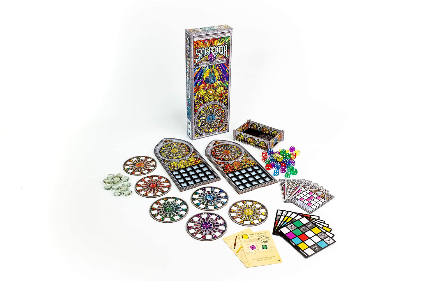 Floodgate Games Sagrada 5&6 Player Expansion - Cardboard Game in Yellow and Orange, Model SA02FGG