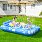 Voice-tank Inflatable Tanning Pool Lounger Float, 77"x48", Blue Vinyl, Adult with Pillow & Drink Holder, 6 in 1 Sunbathing Raft