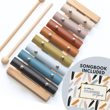Our Littles Co Neutral Xylophone Instrument | Montessori Musical Toy For Toddlers & Kids Song Book | Educational Developmental S
