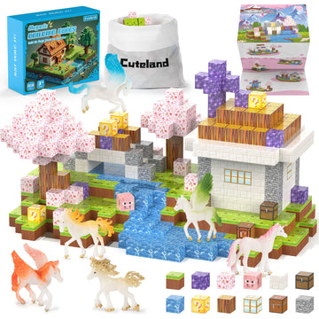 Magnetic Blocks 108Pcs Magnetic Building Blocks For Girl 6-8 With 6 Animal Toys, Magnetic Building Blocks Toddler Toys For 6+ Ye