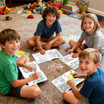 ZMLM 24 Pack Activity Books Party Favors for Kids - with 24 Colored Pencils Mini Puzzles Mazes Word Search Activity Books Bulk f