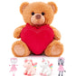 Stuffed Animal Teddy Bear  Holding Love Heart Plush Bears  I Love You Mom  Valentine's Day Gift  Love Gift for Mom  Girlfriends  Baby  8 inches