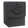 PROMAXIBINDER MTG Commander Deck Box  Fits 100 Single Sleeved Cards  Strong Magnet Magic Gathering Deck Box  PU Leather Trading Card Storage Box for TCG  CCG  MTG Cards (Black)