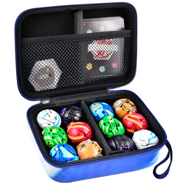 Case Compatible With Bakugan For Baku Gear Pack, Toys Organizer Storage For Bakucores Cards And Ultra Collectible Action Figures, Toy Container Holder For Bakugon Dragonoid Figure (Box Only) Blue