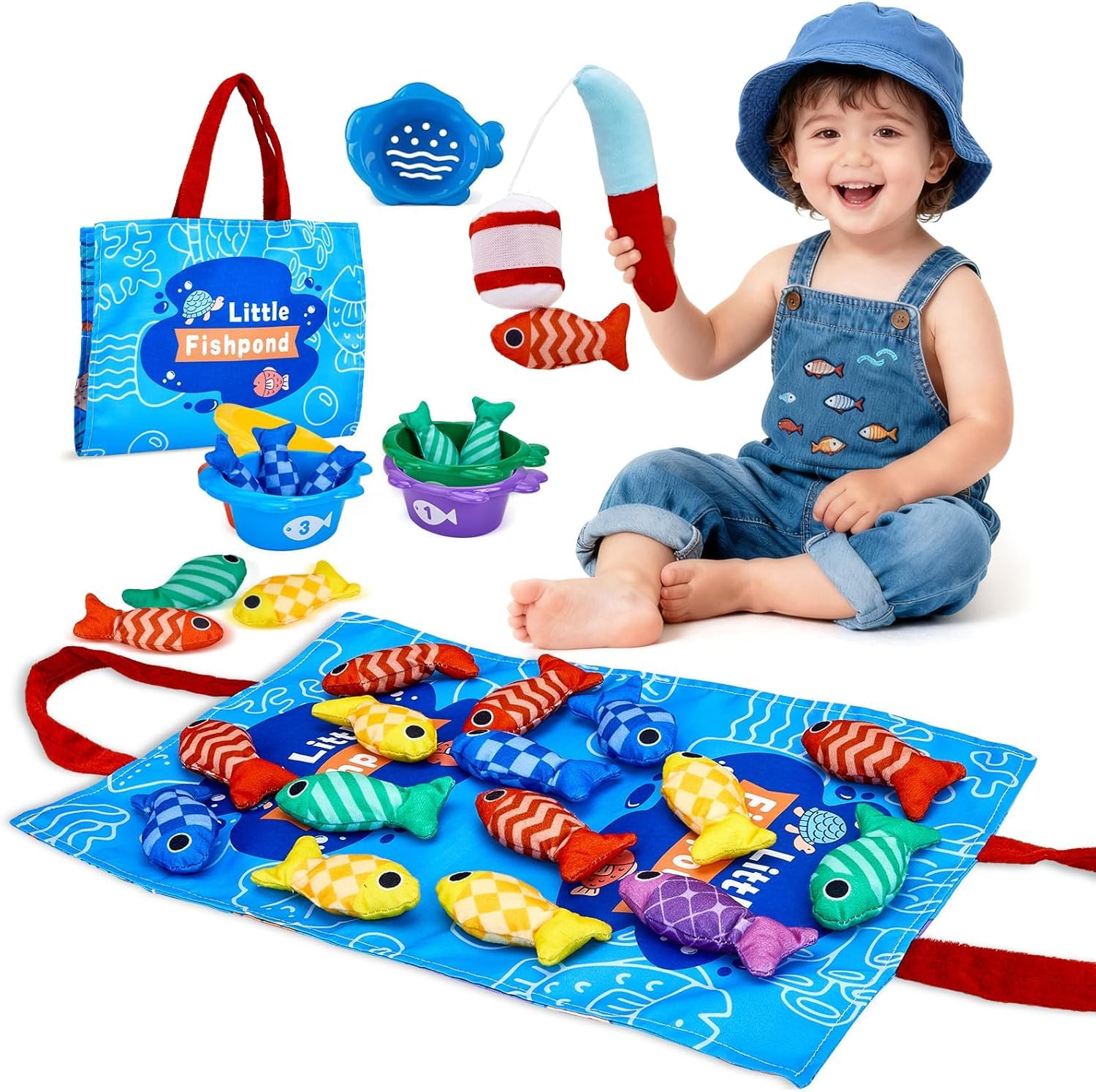 Slipps Montessori Toys For 1 Year Old Boy Girl Birthday Gift  10 In 1 Cloth Fishing Game Day Gifts For Toddler Toys 13 With St