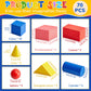 70 Pcs Wood Geometric Solids  Mini 3D Shapes for Teaching  Classroom Manipulatives for Elementary School  Geometric Shapes 3D Shape Blocks for Kids Geometry Math Kindergarten Preschool Learning