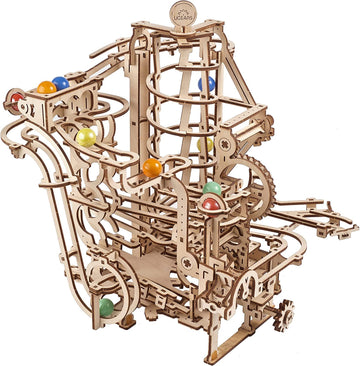 Ugears Wooden 3D Puzzles For Adults - Wooden Marble Run Spiral Hoist Models For Adults To Build - Advanced Wooden 3D Puzzle Kit - Mechanical Model Wooden Puzzles For Adults And Hobbyists - 266 Pcs
