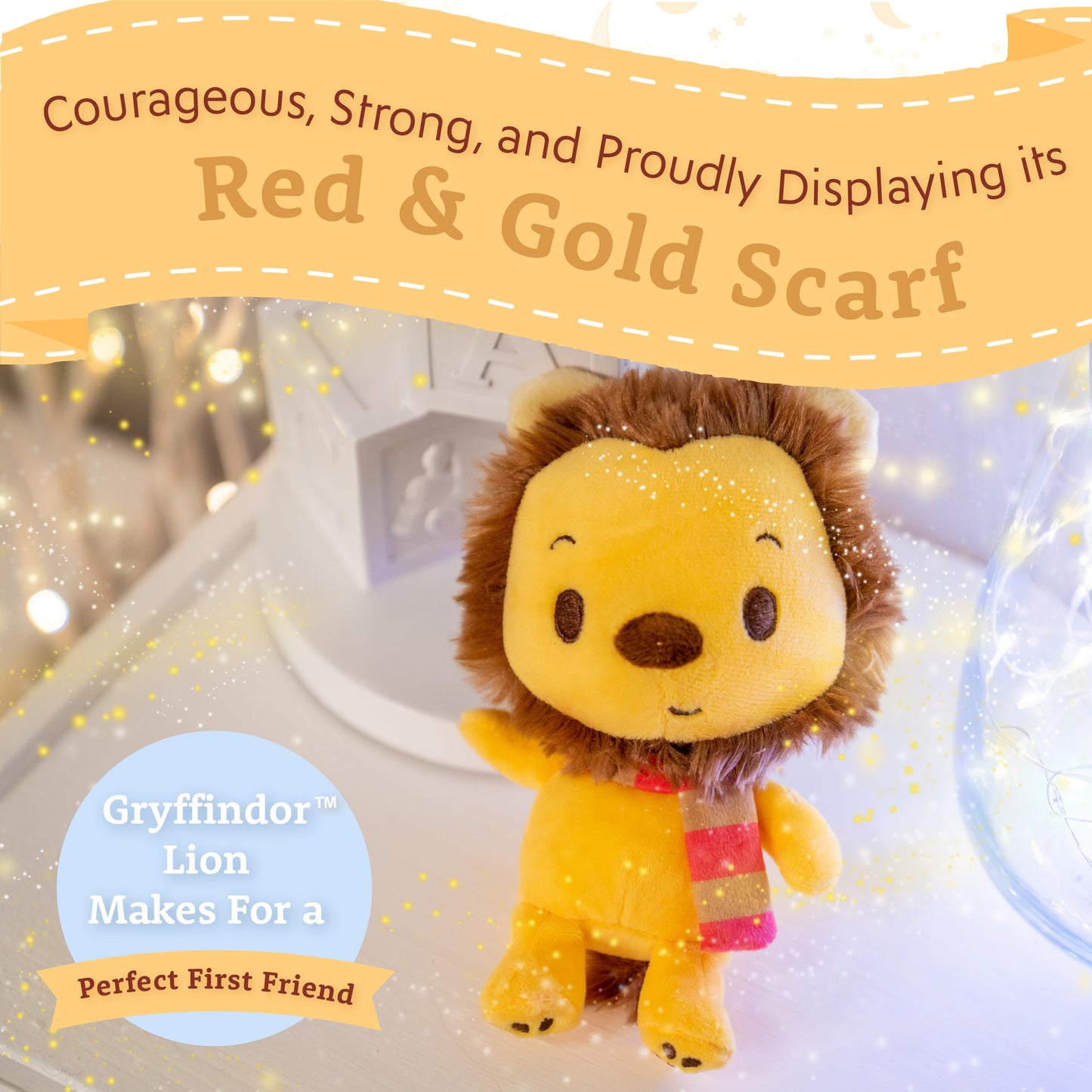 KIDS PREFERRED Harry Potter Gryffindor Lion Plush Toy, 6 Inches, Multi-color, Soft Plush, Collectible for Babies and Toddlers