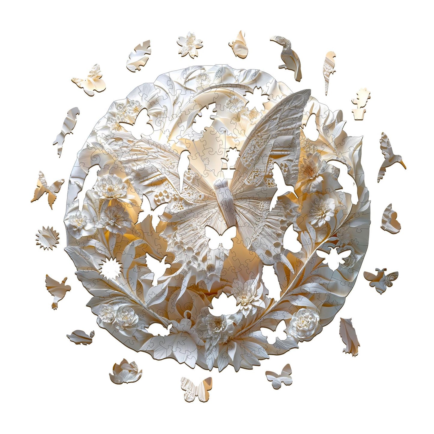 KAAYEE Wooden Puzzles for mature-themeds 200 Pieces Visual 3D Paper Butterfly Wooden Jigsaw Puzzles Animal Wood Puzzle Gifts for Mother 's Day mature-themed Kids Butterfly Puzzle(11.4 * 11.4in)