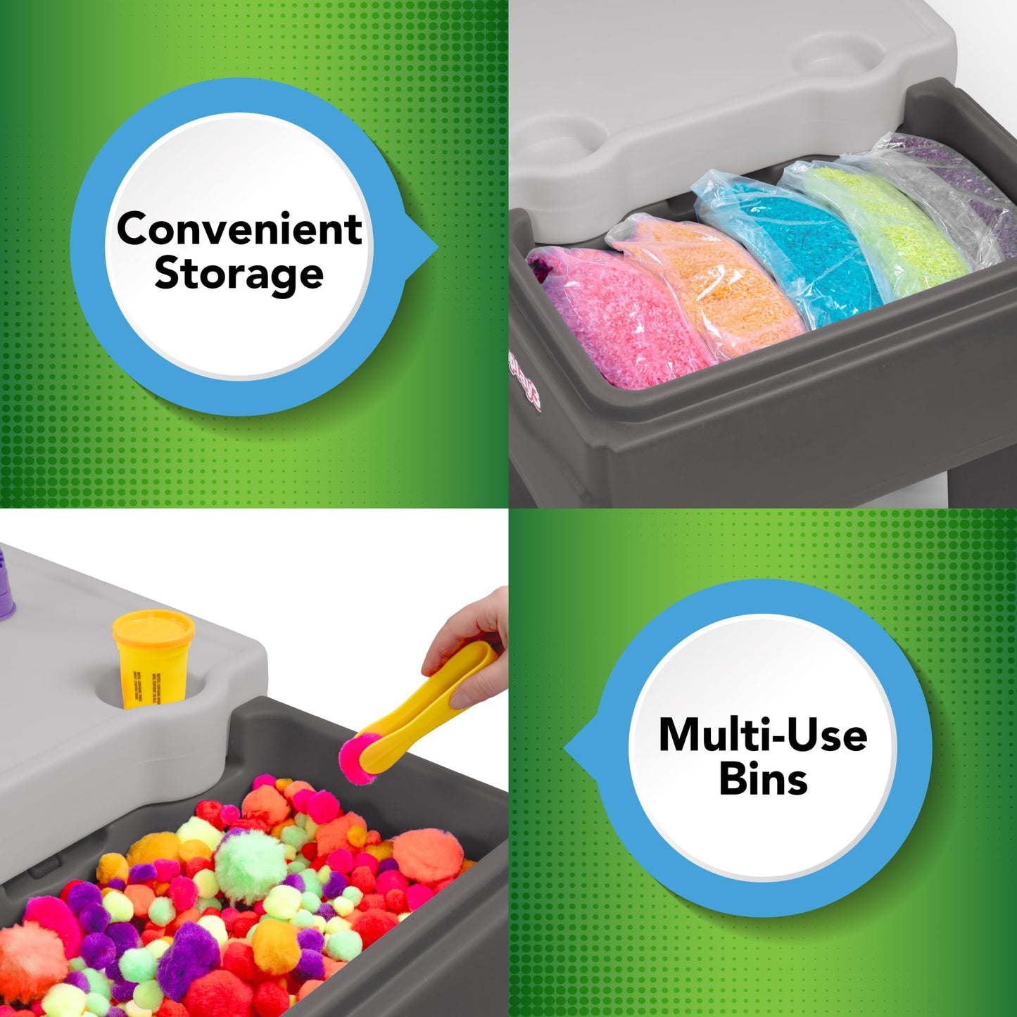 Simplay3 Indoor Outdoor Sand And Water Sensory Activity Table For Toddlers, Kids All-Purpose Table With Lid And Built-In Storage
