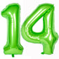 Number Balloons 40 Inch Green Birthday Party Decorations 14St Digital Jumbo Helium Foil Mylar Balloon