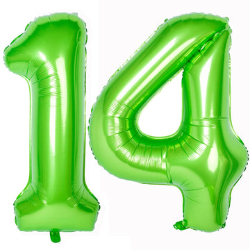 Number Balloons 40 Inch Green Birthday Party Decorations 14St Digital Jumbo Helium Foil Mylar Balloon