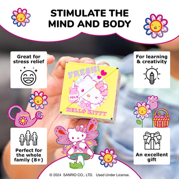 Shashibo Hello Kitty & Friends Shape Shifting Box - Award-Winning, Patented Magnetic Puzzle Cube W/ 36 Rare Earth Magnets-Fidget Toys For Adults & Kids 8+,Transform Into Over 70 Shapes (Garden Doodle)
