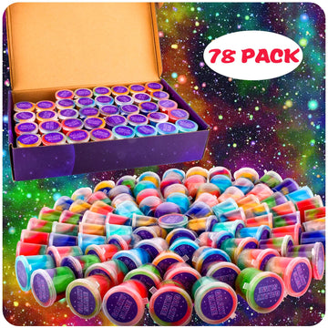 Galaxy Slime Kit 78 Pack, Mini Easter Slime Party Favors For Kids, Slime Bulk Stress Relief Toys For Girls Boys, Goodie Bag Stuf