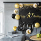 Happy 40Th Birthday Balloons Black Set Decor - Cheers To 40 Years Old Party Theme Garland Banner Backdrop Decorations For Women