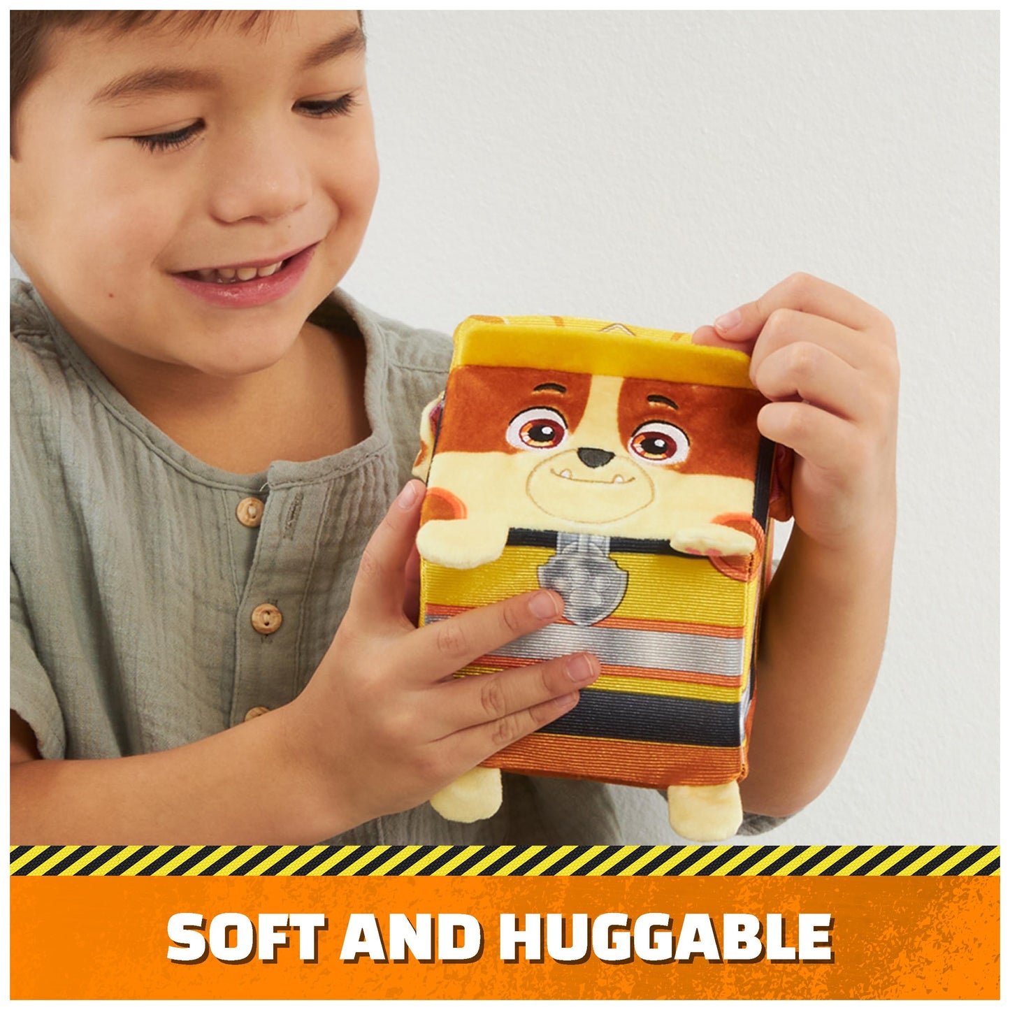 Rubble & Crew Rubble Stuffed Animal, 4-Inch Plush Toy for Kids Ages 3+, Cube Shape