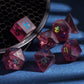 UDIXI Pink Cracked Glass DND Dice Set, 7PCS Glass Polyhedral Dice Set with Colorful Number for Dungeons and Dragon D&D Tabletop