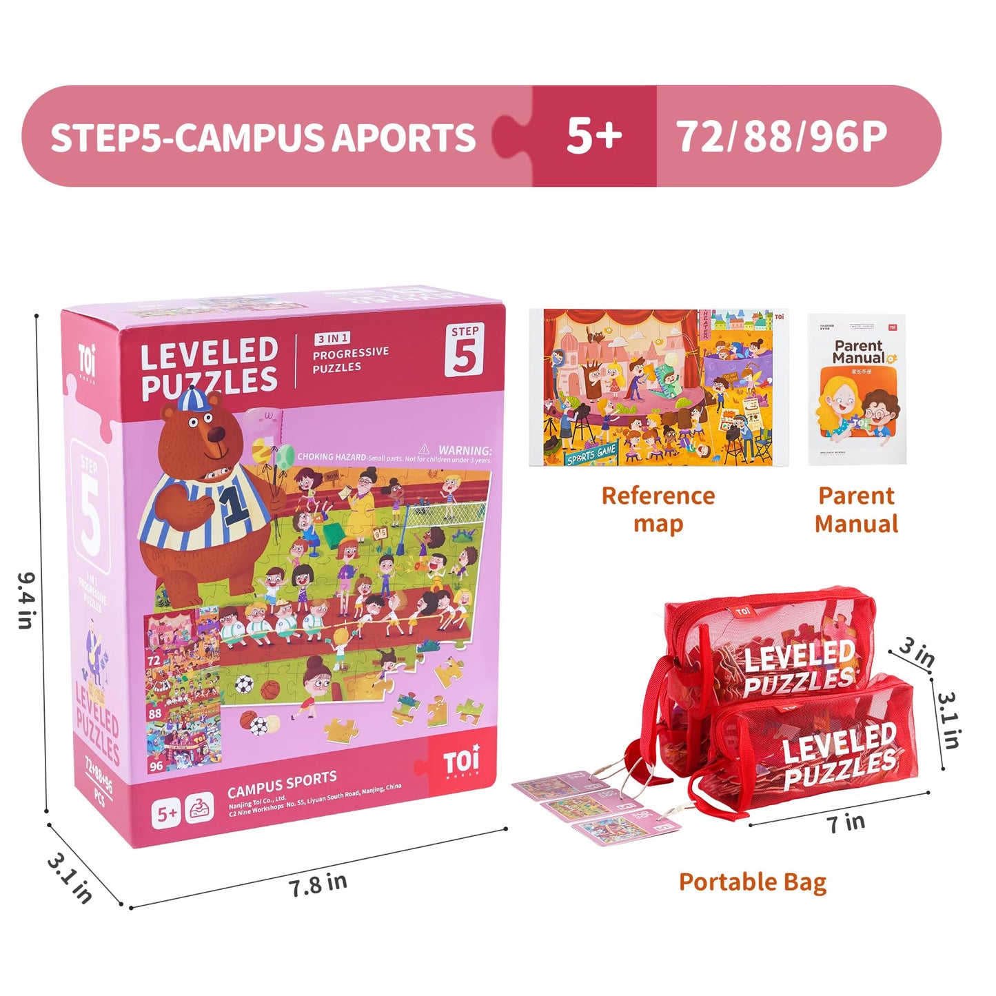 Toi Leveled Puzzles For Kids Aged 4 And Up, Toddler Puzzle Preschool Learning Jigsaw Puzzles, Large Pieces Educational Game For