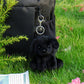 Apricot Lamb Plush Labrador Dog Puppy Stuffed Animal Keychain For Kids Bag, Purse, Backpack, Handbag (4.7 Inches) (Black)