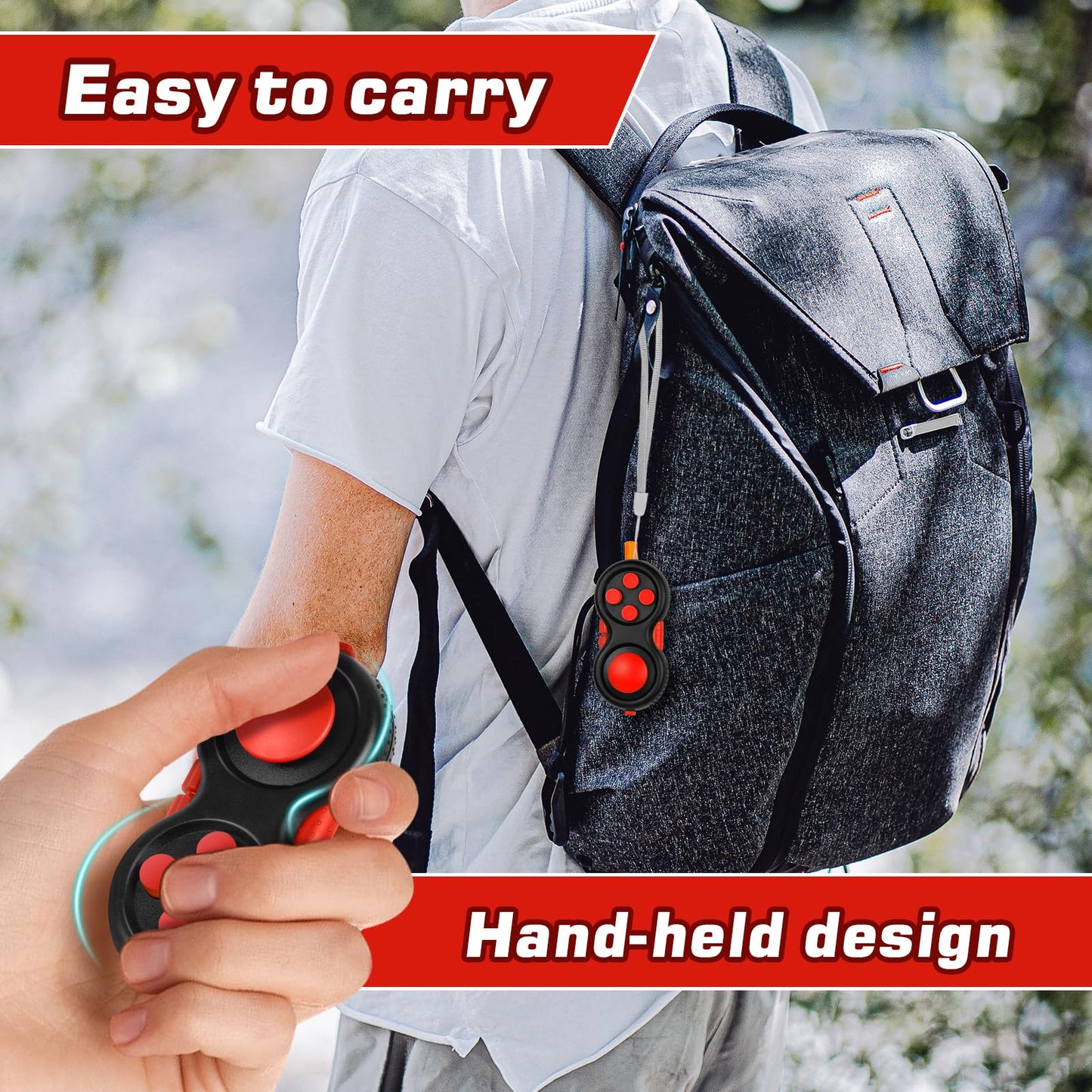 Wtycd Original Fidget Toy Game, Rubberized Classical Controller Fidget Concentration Toy With 8-Fidget Functions And Lanyard - Excellent For Relieving Stress And Anxiety…