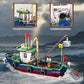 Wvinvw Fishing Boat Building Blocks Sets, Compatible With Lego Boat Sea Fishing Building Blocks Toy Set Collection Decoration, G