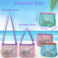 3Pcs Alphabet Printed Seashell Bags, Lightweight & Foldable Kids Beach Toy Mesh Bags with Adjustable Straps, Portable for Pool a