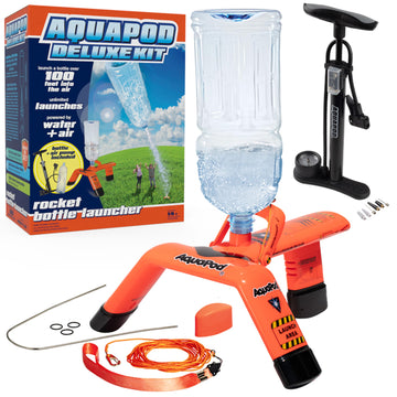 Aquapod The Deluxe Rocket Bottle Launcher Kit - Includes Bottle  And New & Improved 2025 Air Pump - Launches Bottles 100Ft In The Air - Fun Educational Stem Toy- Summer Camp &Outdoors Activity -Like New