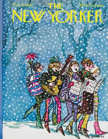 New York Puzzle Company 100 Piece Jigsaw Puzzle - Caroling Mini by Charles Saxon, Cardboard, Family Game Nights