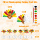 K1tpde Thanksgiving Crafts with Watercolor Paint - 24 Set DIY Watercolor Paint Bulk with Turkey Greeting Card Kit for Kids Schoo