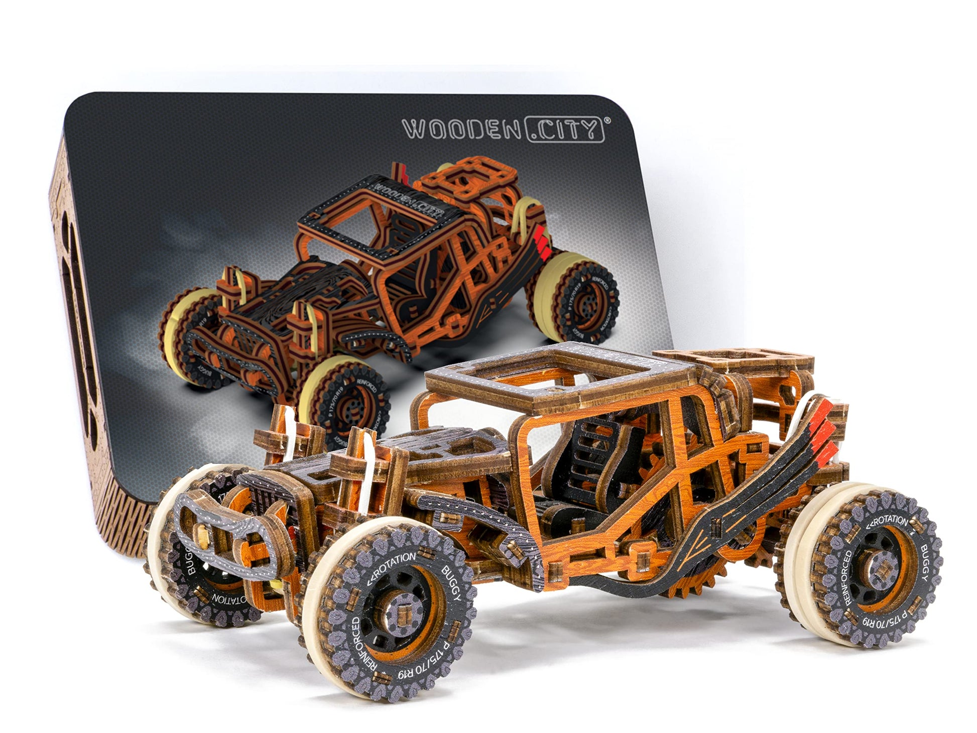 WOODEN.CITY Engineering DIY Wooden Model to Built - Model Car Kits - enhanced 3D Wooden Puzzles for mature-themeds - Detailed Model Kits for Enthusiasts and Collectors (Dune Buggy Car Puzzle Model)