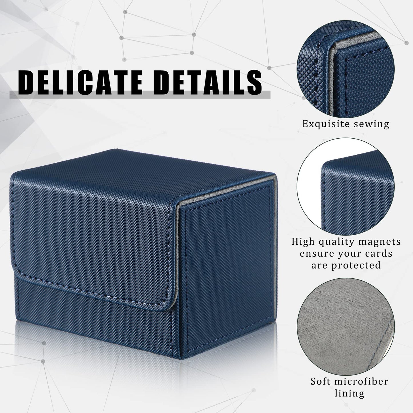 Vicenpal 8 Pack Card Deck Case Bulk, Sleeved Leather Card Boxes, Magnetic Card Game Box with Sleeves for 100 Plus Playing Cards