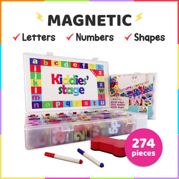 Magnetic Letters And Numbers For Toddlers, 274 Pieces Colorful Magnetic Letters, Shapes And Alphabet Magnets, Educational Kit Wi