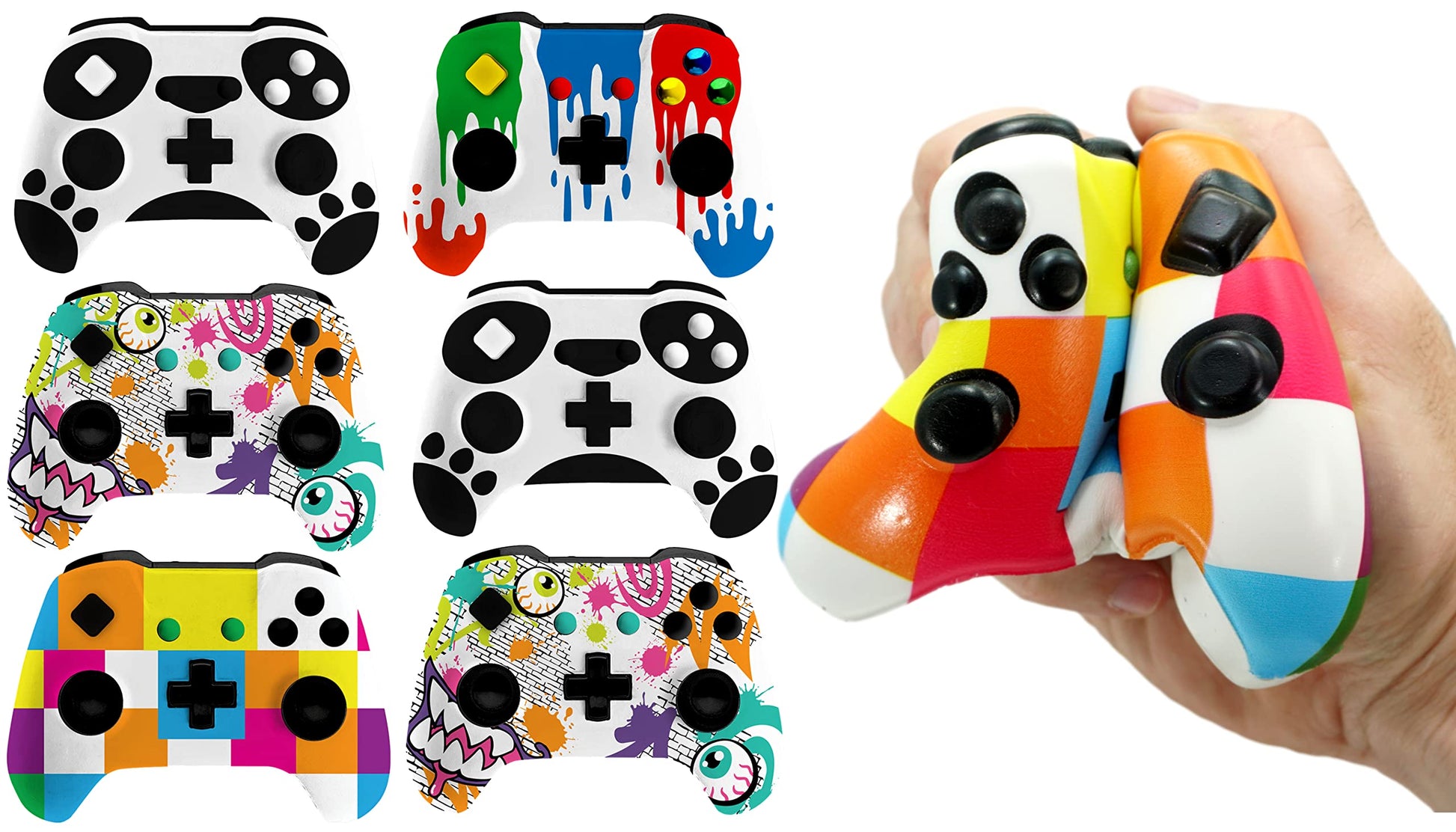 JA-RU Video Game Controller Squishy Fidget Toy (6 Controllers) Soft Slow Rising Foam Jumbo Squishies Play Controller Stress Toys for Kids. Sensory Tactile Game. Squeeze Toy Party Favor. 3360-6s
