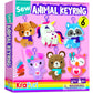 KRAFUN Unicorn Sewing Keyring Kit for Kids Age 7 8 9 10 11 12 Learn Art & Craft, Includes 6 Stuffed Animal Bear, Dog, Rabbit, Ra