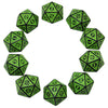 Smartdealspro 10-Pack Retro 26Mm Large 20 Sided Dice D20 Polyhedral Dice For Dnd Rpg Mtg Table Game(Retro Green)