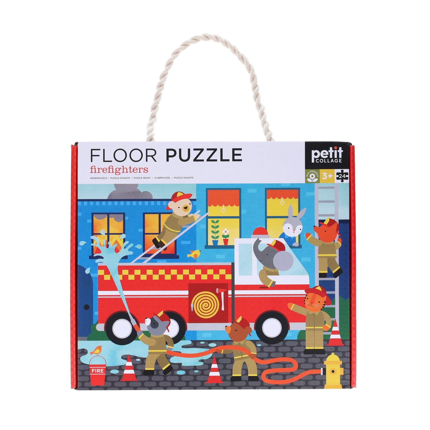 Petit Collage Floor Puzzle, Firefighters, 24-Pieces – Large Puzzle For Kids, Completed Firefighter Puzzle Measures 18” X 24” – Makes A Great Gift Idea For Ages 3+