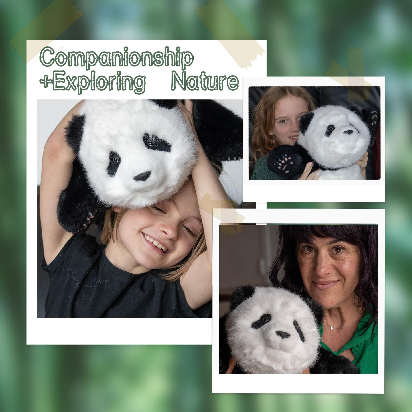 Chongker Panda Plush Stuffed Animal, 16.5" Handmade Lifelike Toy, 4.6lbs Black and White Giant Panda, Model ZuoPanda04-WS
