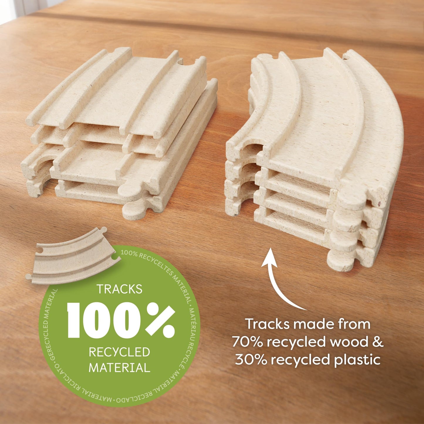 Haba Cars Expansion Set - 8 Pieces Of Track - Sustainable Made From Recycled Wood - For Children From 2 Years