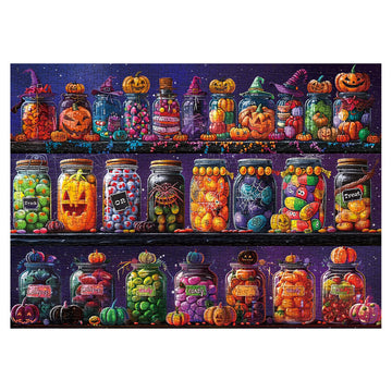 Halloween Horror Candy Jigsaw Puzzle 1000 Piece for mature-themed  Magic Fall Holiday Pumpkin Jigsaw Puzzles  Funny Art Aesthetic Colorful Puzzle