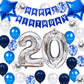 20Th Birthday Party Decorations For Men, Happy20Th Birthday Banner Blue Star Number 20 Foil Balloons 20Th Birthday Latex Confett