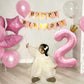 40 Inch Pink Number 2 Balloons, Large 2 Balloon Number Pink Foil Number Balloons, Light Pink 2nd Mylar Birthday Balloons for Gir