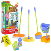 Kidzlane Kids Cleaning Toy Set - Mini Broom, Mop & Dustpan - Plastic - Multicolor - Ages 3+ - Fun Playtime for Boys & Girls