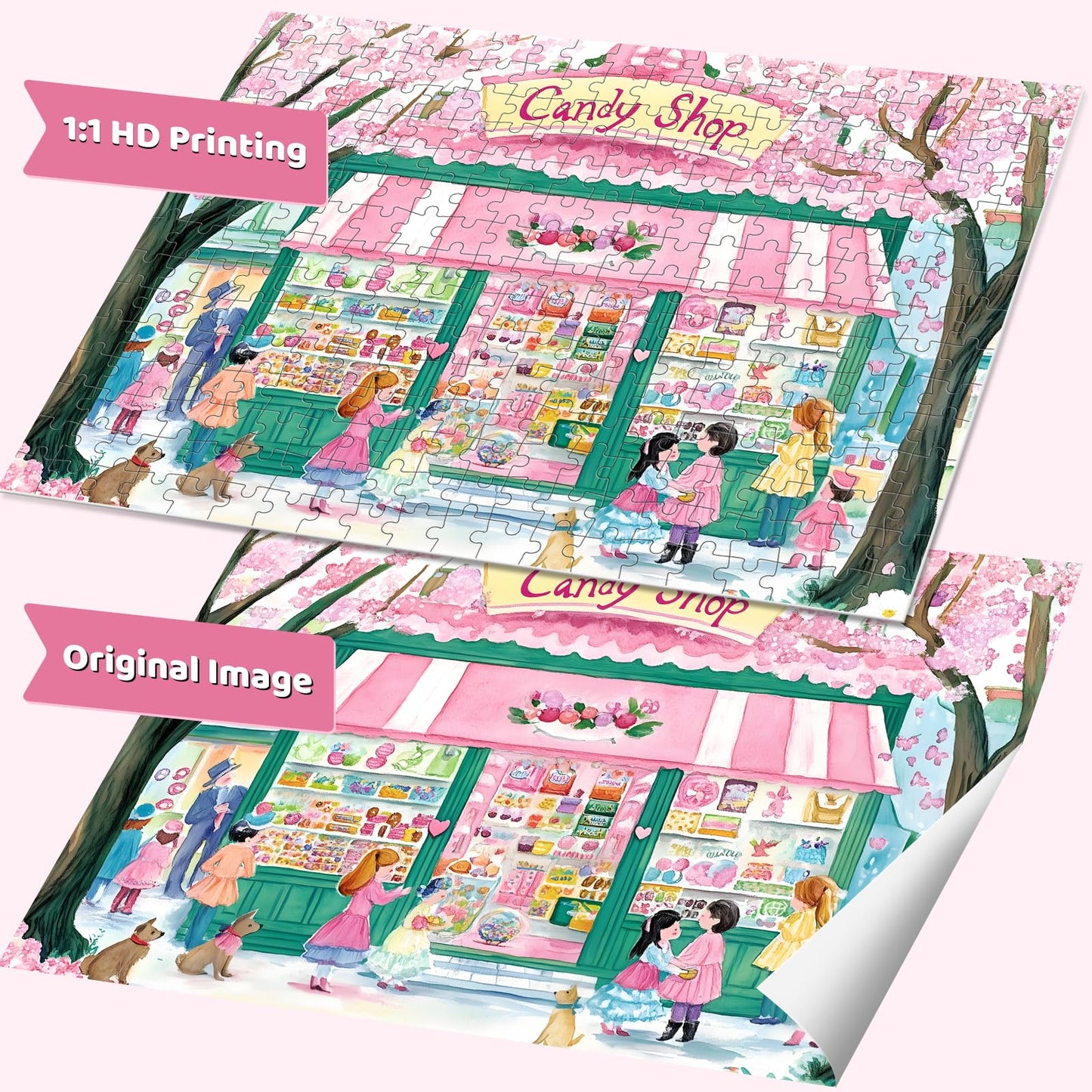 300 Piece Puzzles for mature-themeds  Jigsaw Puzzles 300 Pieces for mature-themeds Kids Candy Shop Puzzle mature-themed Puzzle 300 Piece Recycled Cardboard Challenging Puzzles Game Family Activity Birthday Gift 20.5x15inch