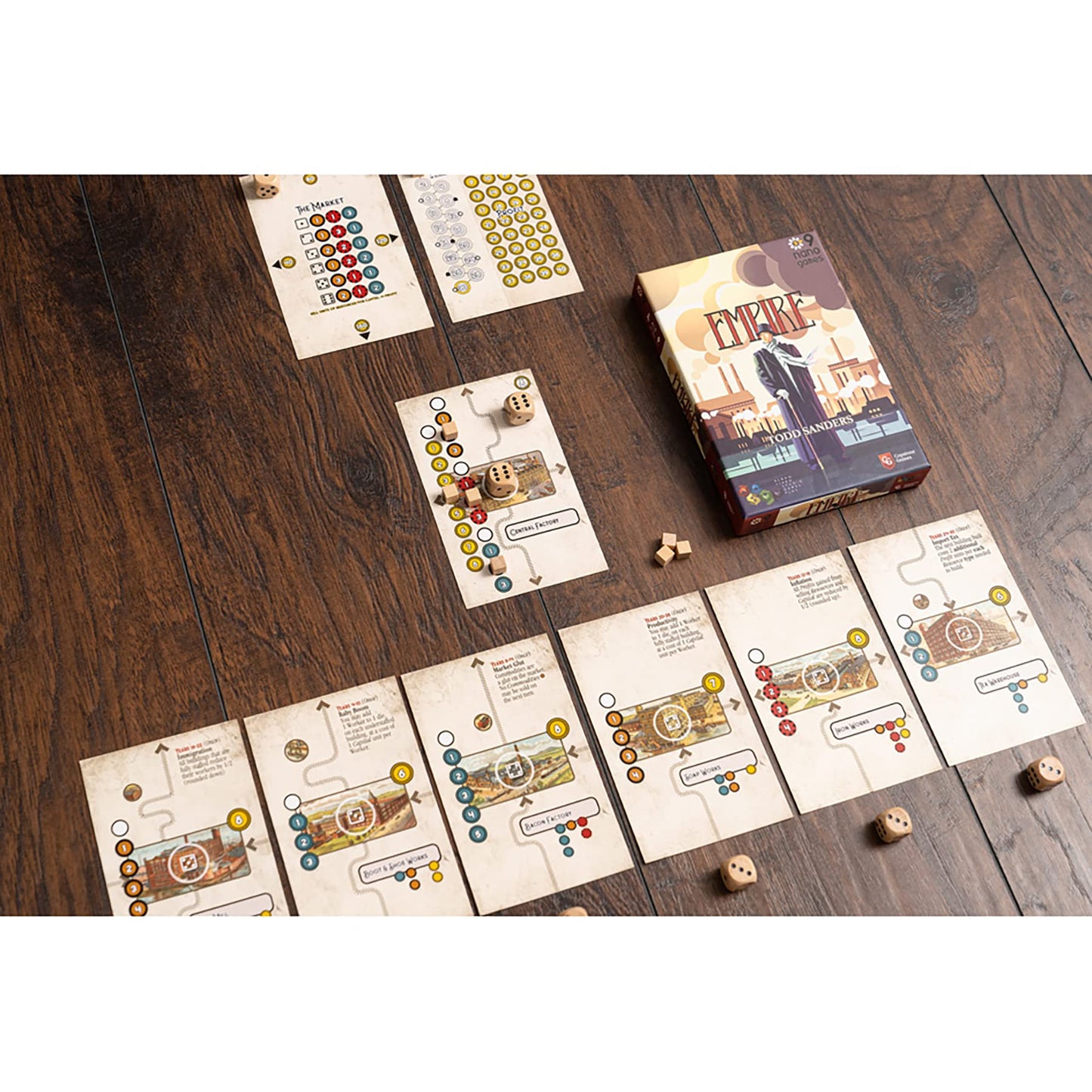 Capstone Games Nano9Games Volume 3: Empire - Capstone Games, Industrial Empire Building Strategy Board Game, 1 Player, 30 Min, A