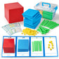 Stochastic Box Base Ten Blocks Plastic 143 Pcs Math Manipulatives Kindergarten Counting Cubes For Kids Math,Place Value Blocks F
