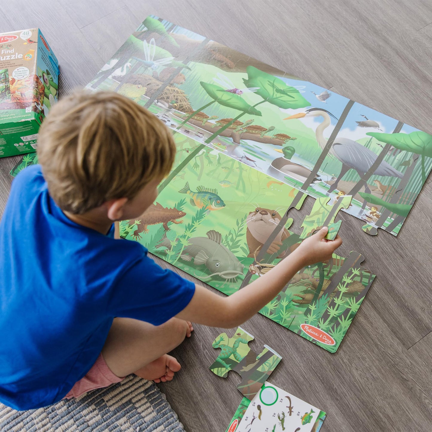 Melissa & Doug Double-Sided Seek & Find Puzzle - 12"x7.5"x5", Multi-color, FSC Certified, Model 30833