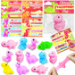 28 Pack Valentines Animals Mochi Squishies with Valentines Cards Classroom Valentine's Day Gifts for Kids Boys Prefilled Kawaii 
